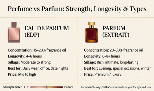 Perfume vs Parfum: Strength, Longevity, and Types